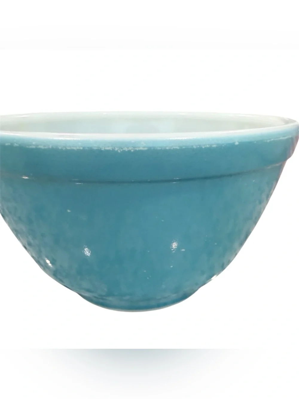 3 Vintage Pyrex 401 Mixing Bowls 1 1/2 PINT -blue, Turquoise & snowflake garland
